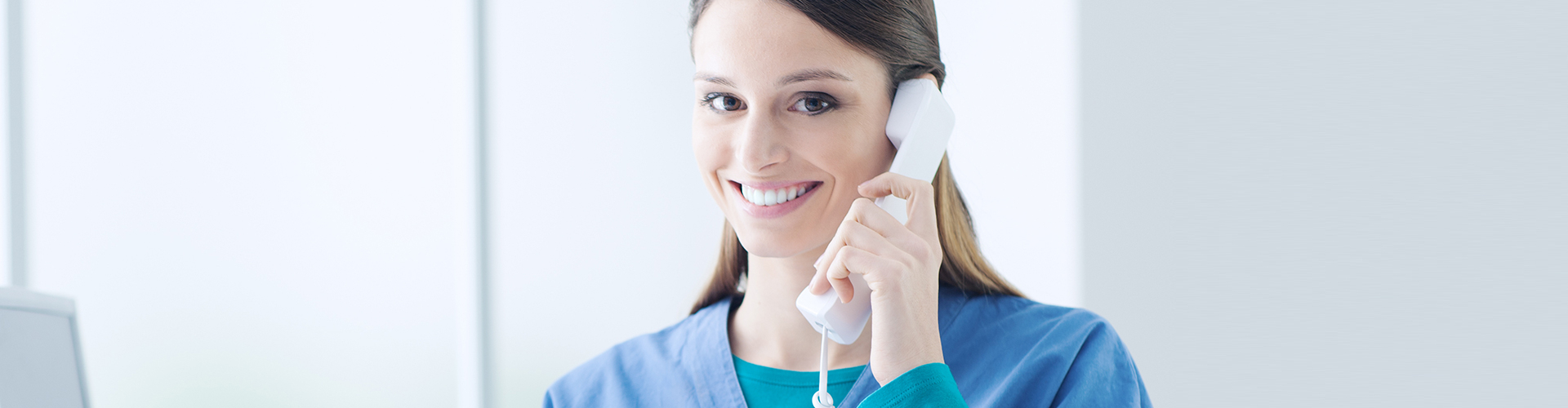caregiver using the phone