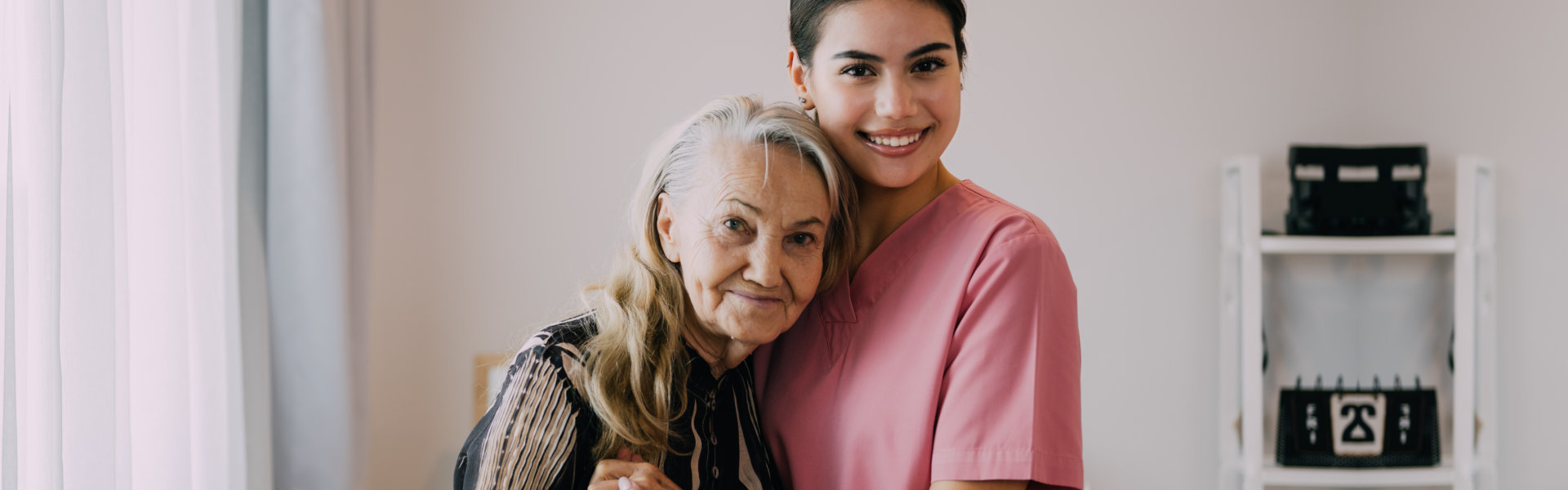 caregiver woman with senior patient