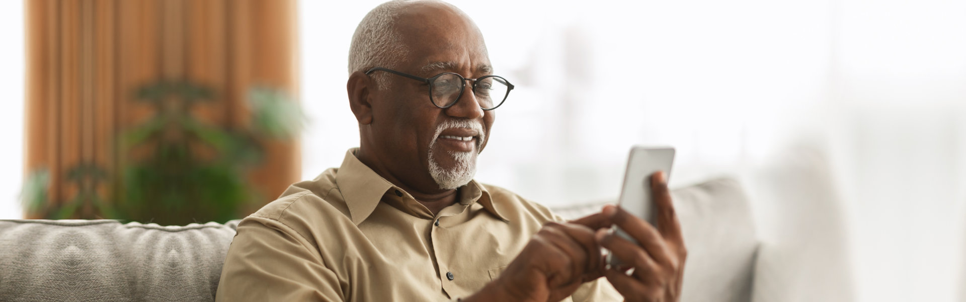 senior man using a smartphone